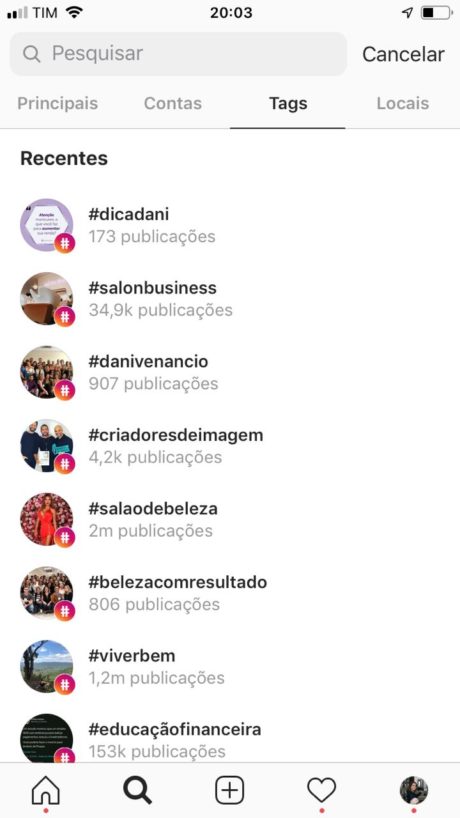 busca hashtga instagram dani venancio criadores de imagem