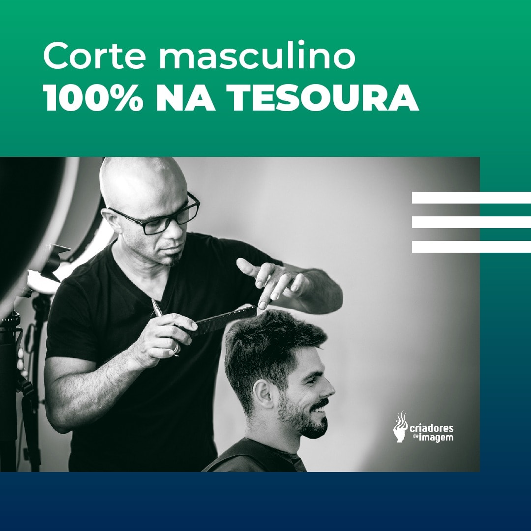 Corte de cabelo masculino so best sale na tesoura